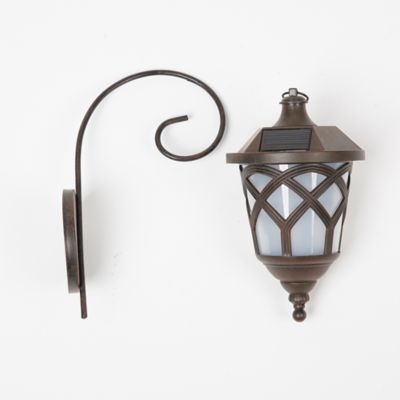 Image showing  12.3 in. Solar-Powered Outdoor LED Wall Light Sconces, 2-Pack