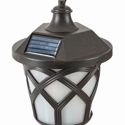 Image showing 5 th LuxenHome 12.3 in. Solar-Powered Outdoor LED Wall Light Sconces, 2-Pack