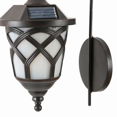 Image showing 6 th LuxenHome 12.3 in. Solar-Powered Outdoor LED Wall Light Sconces, 2-Pack