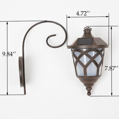 Image showing 8 th LuxenHome 12.3 in. Solar-Powered Outdoor LED Wall Light Sconces, 2-Pack