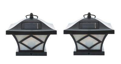 LuxenHome Set of 2 Solar Powered 4x4 Post Caps Lights, WH094