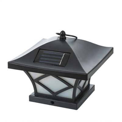 Image showing 5 th LuxenHome Set of 2 Solar Powered 4x4 Post Caps Lights, WH094
