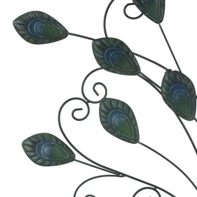 Image showing  Peacock Metal and Glass Outdoor Wall Decor, 29.5 in.