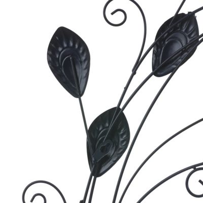 Image showing 5 th LuxenHome Peacock Metal and Glass Outdoor Wall Decor, 29.5 in.
