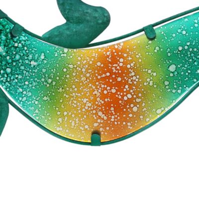 Image showing  Blue Gecko Lizard Metal and Glass Outdoor Wall Decor, 24 in.