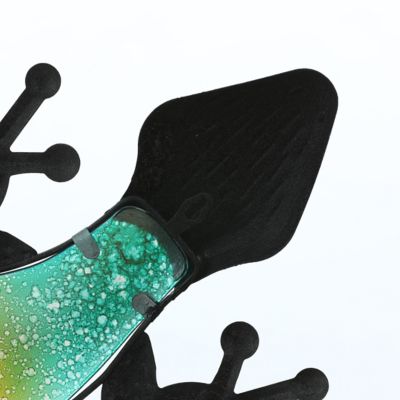 Image showing 5 th LuxenHome Blue Gecko Lizard Metal and Glass Outdoor Wall Decor, 24 in.