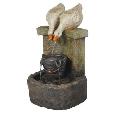 Image showing  Resin Ducks Outdoor Fountain with LED Light, WHF1290
