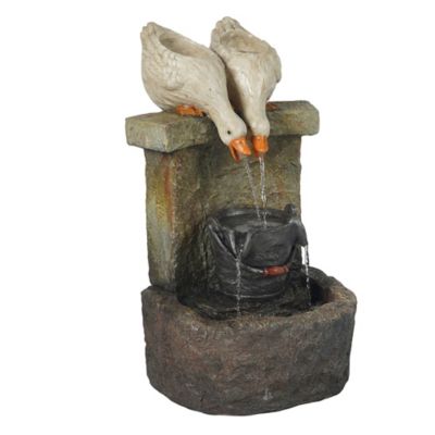 Image showing  Resin Ducks Outdoor Fountain with LED Light, WHF1290