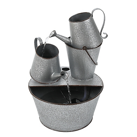LuxenHome Farmhouse Rustic Metal Pitcher Outdoor Fountain, WHF1432