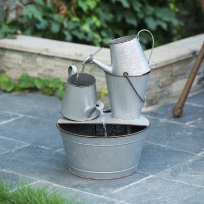 Image showing  Farmhouse Rustic Metal Pitcher Outdoor Fountain, WHF1432