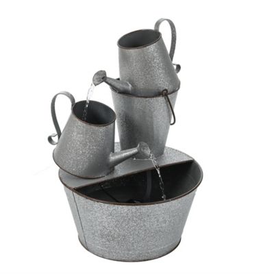 Image showing  Farmhouse Rustic Metal Pitcher Outdoor Fountain, WHF1432