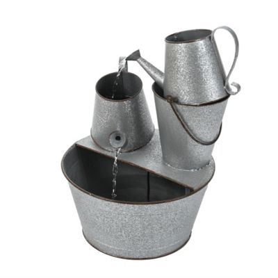 Image showing  Farmhouse Rustic Metal Pitcher Outdoor Fountain, WHF1432