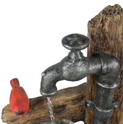 Image showing  Resin Puppies and Water Pump Outdoor Fountain with LED Light, WHF724