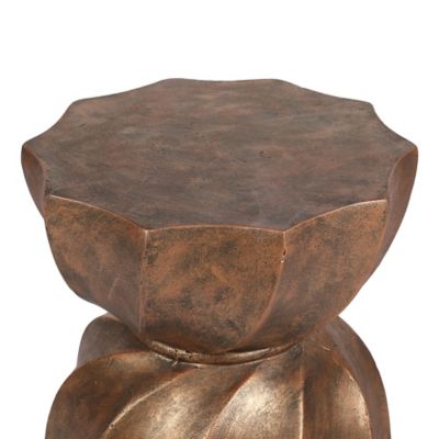 Image showing  Modern MGO Indoor Outdoor Weathered Copper Garden Stool and Table, WHOF1280