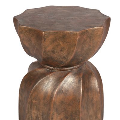 Image showing  Modern MGO Indoor Outdoor Weathered Copper Garden Stool and Table, WHOF1280