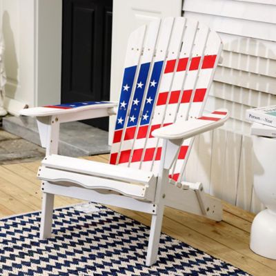 Image showing  USA Flag Patriotic Wooden Adirondack Chair