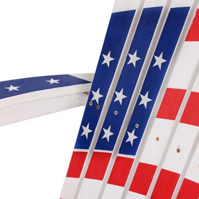 Image showing  USA Flag Patriotic Wooden Adirondack Chair