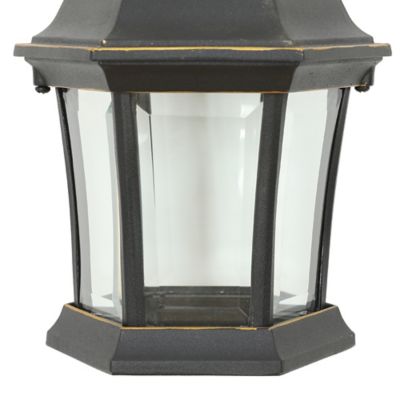 Image showing  10.24 in. Electric Outdoor Metal Wall Sconce Light, Black/Gold