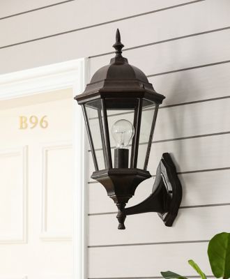Image showing  20.47 in. Electric Outdoor Metal Wall Sconce Light, Aged Copper
