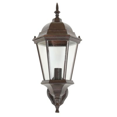 Image showing  20.47 in. Electric Outdoor Metal Wall Sconce Light, Aged Copper