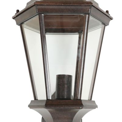 Image showing  20.47 in. Electric Outdoor Metal Wall Sconce Light, Aged Copper