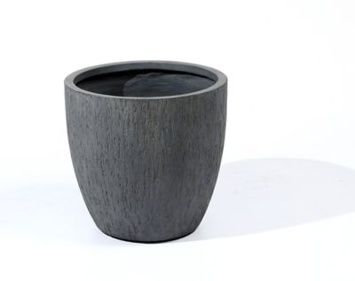 LuxenHome MGO Round Planter, Gray, 12 in.