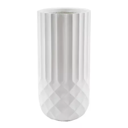 LuxenHome 8.25 qt MGO Round Planter 19" H White Planters