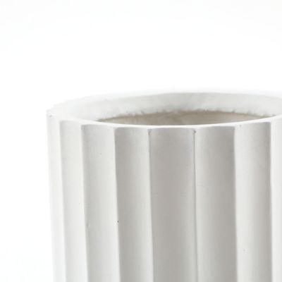 LuxenHome White 24 in. Tall Round MGO Planter, WHPL1149