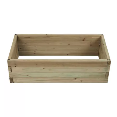 LuxenHome 2.6 cu Natural wood raised garden bed 2.7 ft x 1.3 ft. Planters