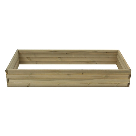 LuxenHome 8.1 cu. ft. Natural Wood Raised Garden Bed, 4.9 ft. x 2.3 ft.