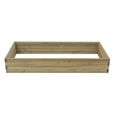 LuxenHome 8.1 cu Natural wood raised garden bed 4.9 ft x 2.3 ft. Planters