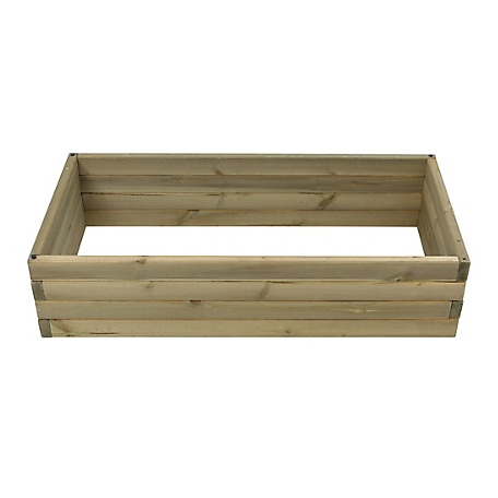 LuxenHome Natural Wood 3.3 ft. x 1.6 ft. Raised Garden Bed, WHPL1208