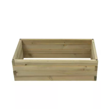 LuxenHome 2.8 cu Natural wood raised garden bed 2.6 ft x 1.5 ft. Planters