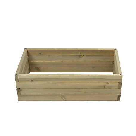 LuxenHome 2.8 cu. ft. Natural Wood Raised Garden Bed, 2.6 ft. x 1.5 ft.