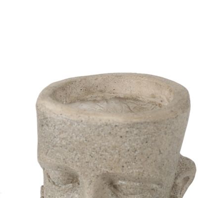 Image showing 6 th LuxenHome 255 oz. MGO Speckled Happy Bust Head Planter, Off-White