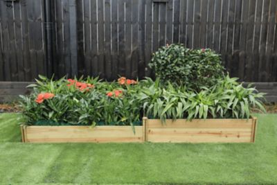 Image showing  33.8 cu. ft. Natural Wood 2-Section Raised Garden Bed