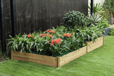 Image showing  33.8 cu. ft. Natural Wood 2-Section Raised Garden Bed