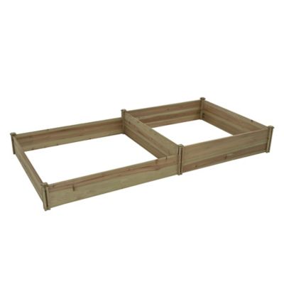 Image showing  33.8 cu. ft. Natural Wood 2-Section Raised Garden Bed