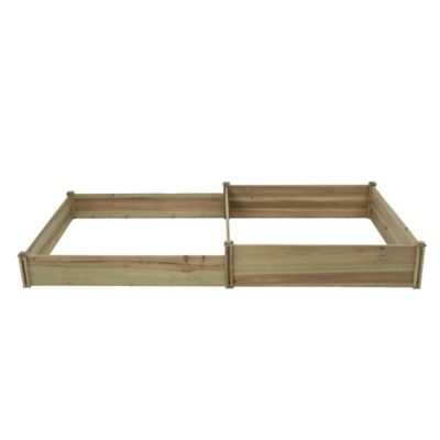 Image showing  33.8 cu. ft. Natural Wood 2-Section Raised Garden Bed