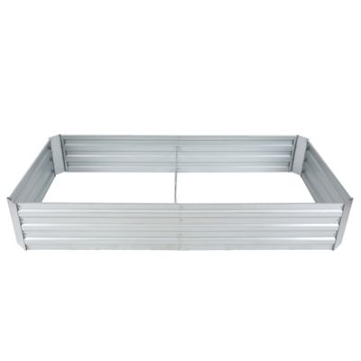 LuxenHome 18.1 cu. ft. Galvanized Metal Rectangular Raised Garden Bed, 6 ft.