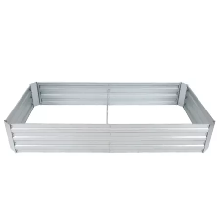 LuxenHome 18.1 cu Rectangular Galvanized Metal Raised Garden Bed 6 ft. Planters