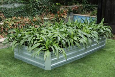 Image showing  18.1 cu. ft. Galvanized Metal Rectangular Raised Garden Bed, 6 ft.
