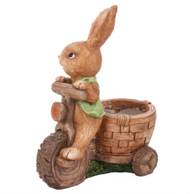 Image showing  1 gal. MGO Brown Bunny Rabbit on a Bicycle Planter