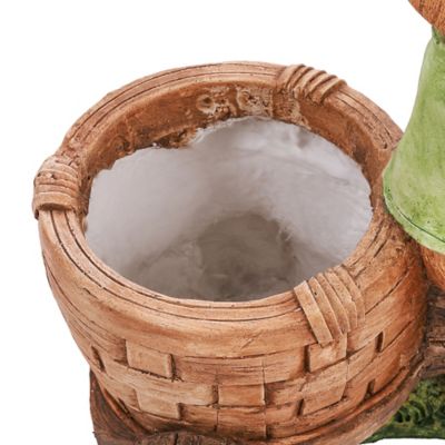 Image showing 7 th LuxenHome 1 gal. MGO Brown Bunny Rabbit on a Bicycle Planter