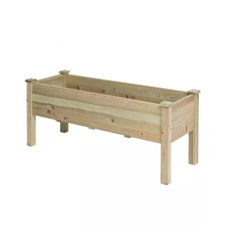 LuxenHome 2.7 cu Unfinished Fir Wood Raised Garden Planter 20.1 in. Planters