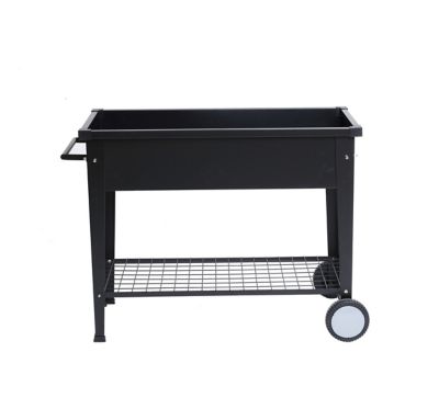 LuxenHome Black Mobile Metal Raised Garden Bed Planter Cart with Legs, WHPL1605