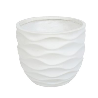 Image showing  MGO Waves Round Planter, White, 11.6 in.