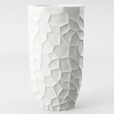 Image showing  White MGO 22 in. Geometric Pattern Round Tall Planter, WHPL507