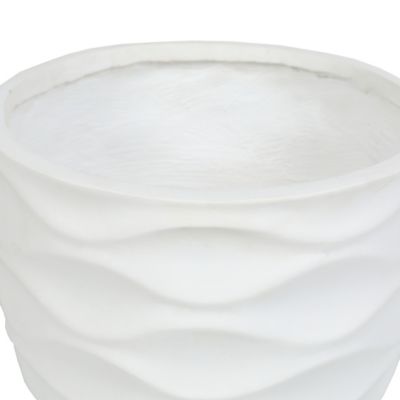 Image showing  MGO Waves Round Planter, White, 15.2 in.