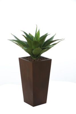 Image showing  23 qt. MGO Tapered Square Planter, 18.5 in. H, Rustic Brown